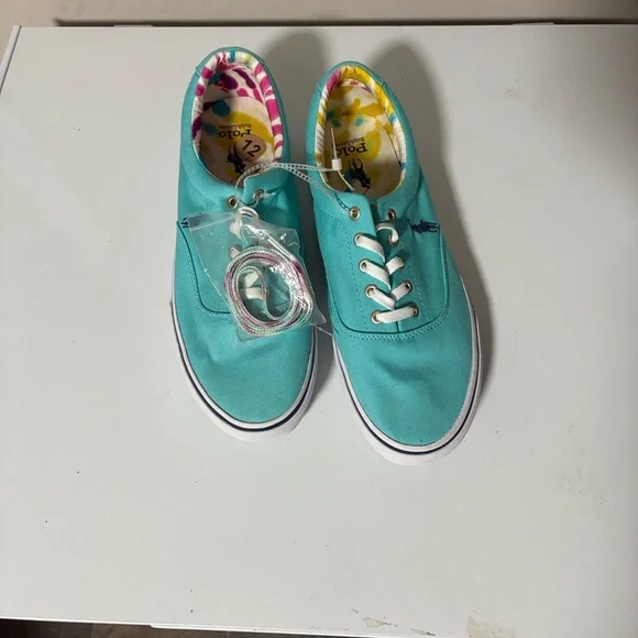 Polo Teal Sneakers with Tie-Dye Lining - Picture 3 of 8